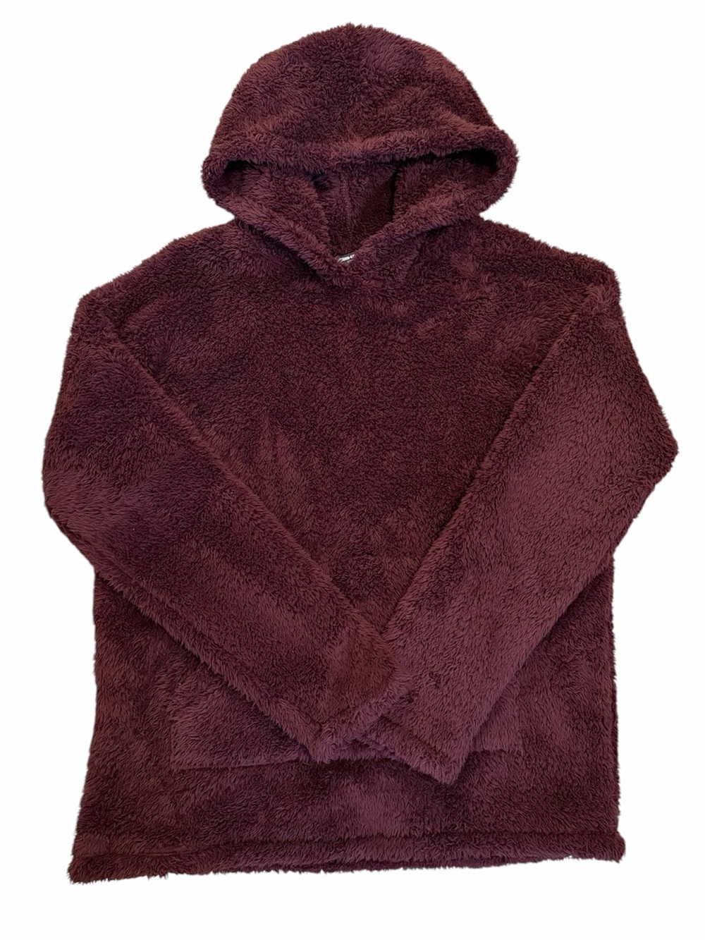 32 DEGREES Burgundy Soft Sherpa Fleece Hooded Pullover